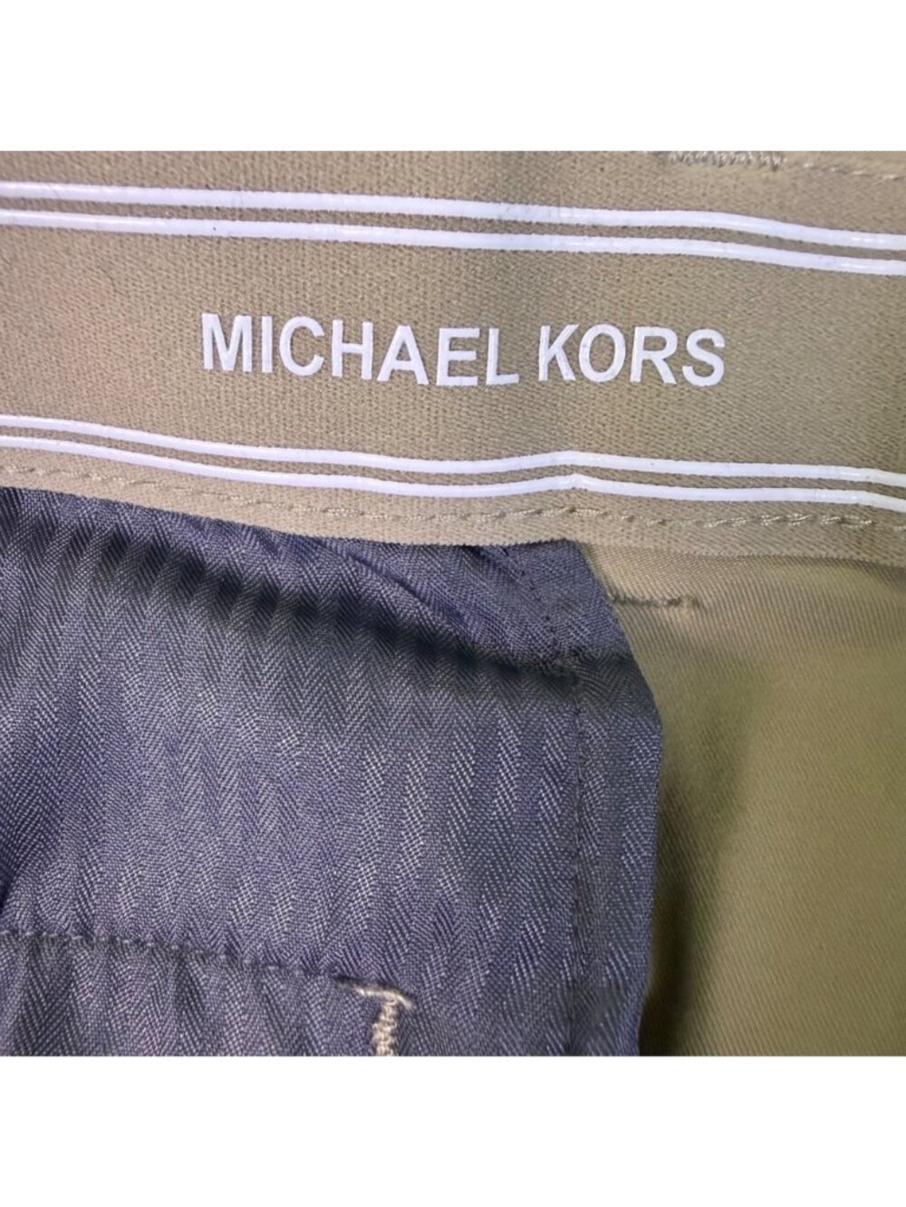 Michael Kors Mens Beige Cotton Blend Flat Front Chino Pants Slim Fit Size 38x32 - Picture 5 of 6